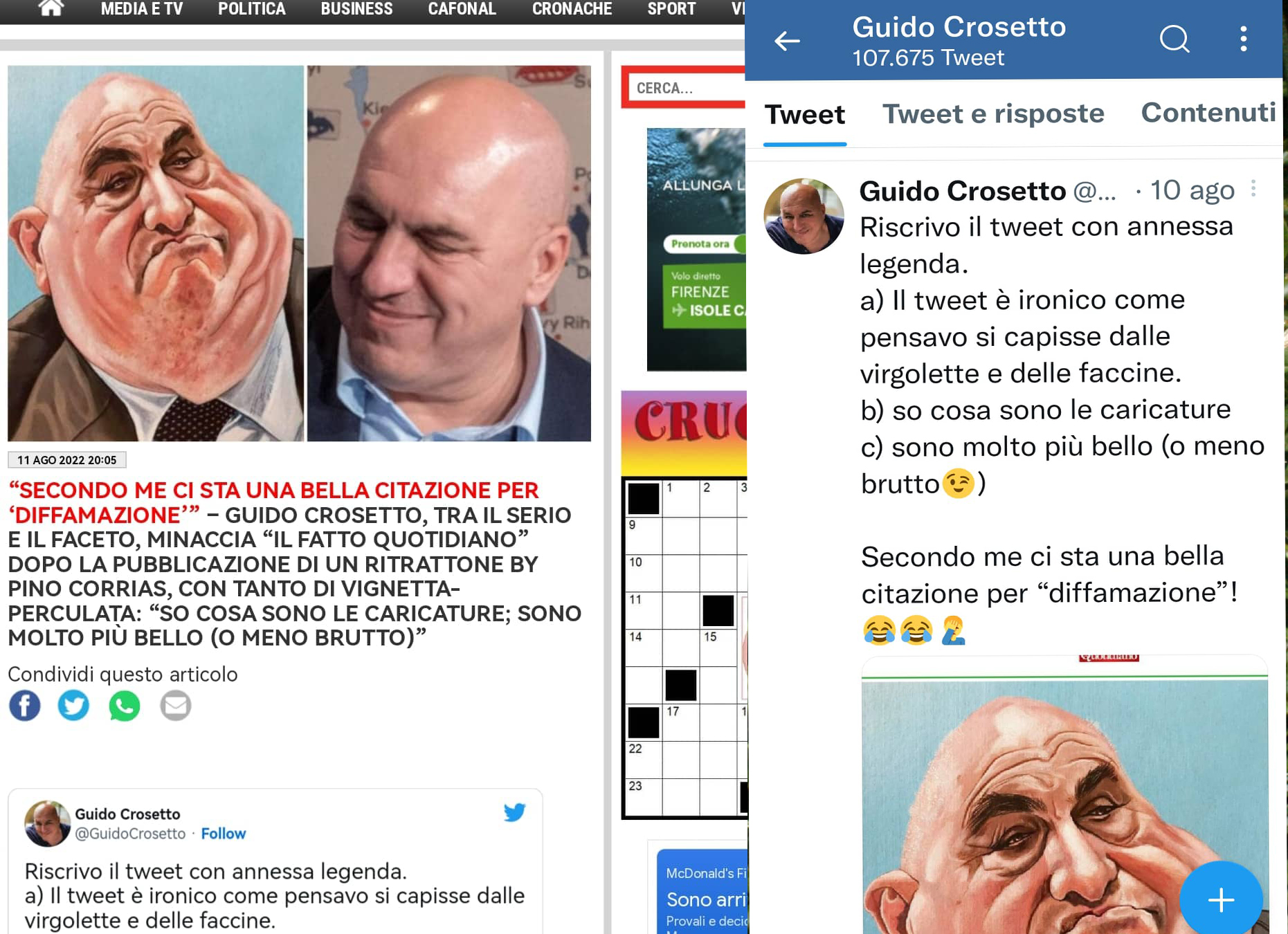 Crosetto doesn't like ... Crosetto non gradisce...