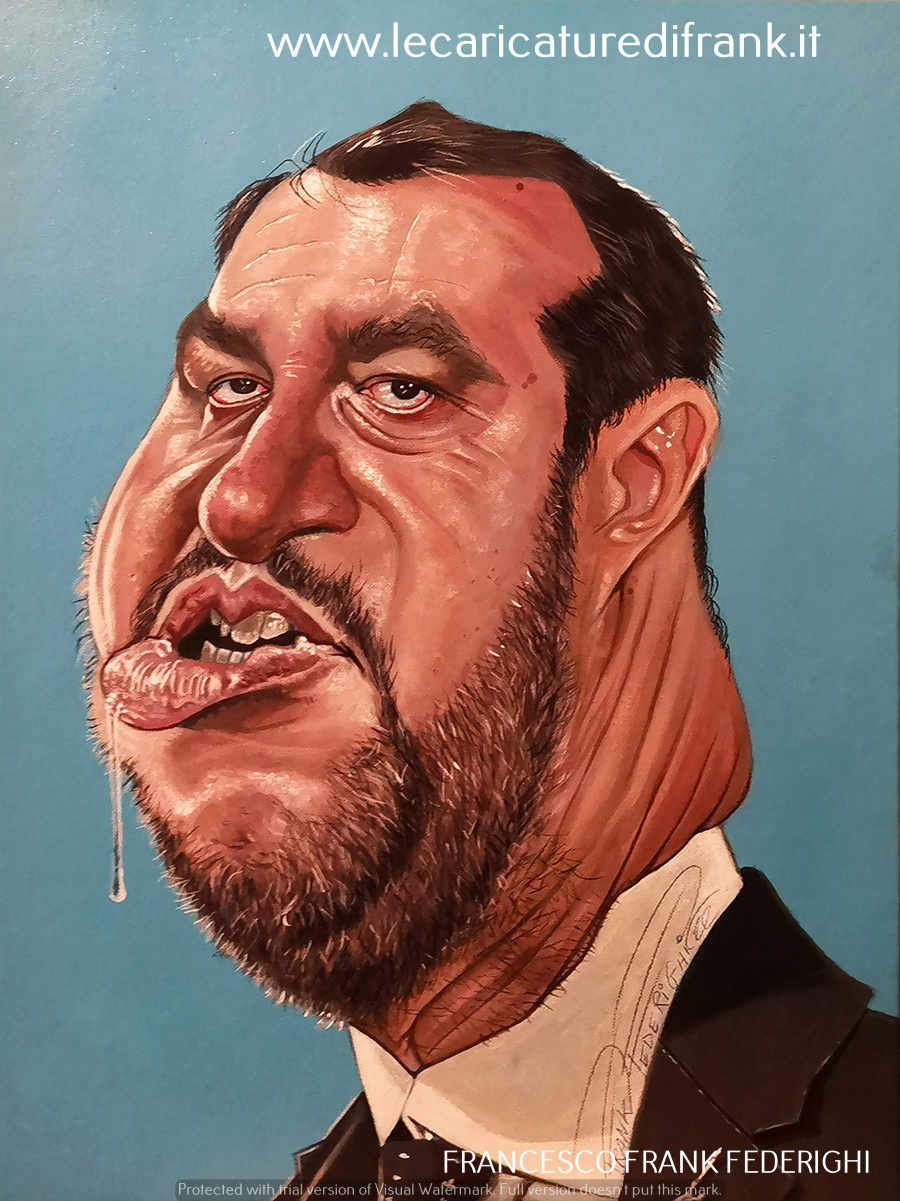 Caricature by Matteo Salvini Caricatura di Matteo Salvini
