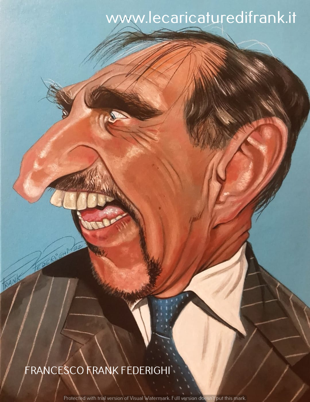 Caricature by Ignazio La Russa, acrylics on canvas cardboard Caricatura di Ignazio La Russa, acrilici su cartone telato