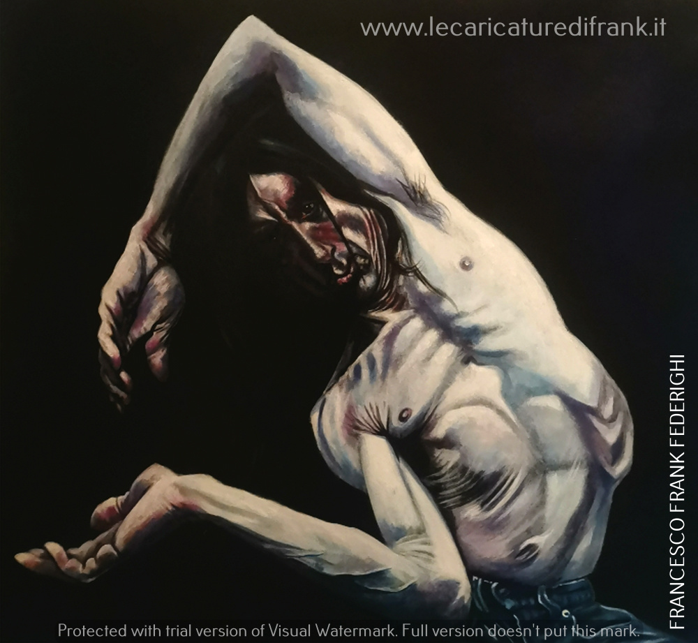 iggy pop 62 x 50 cm acrylics on raw cardboard year 2023 iggy pop 62 x 50 cm acrilici su cartone grezzo anno 2023