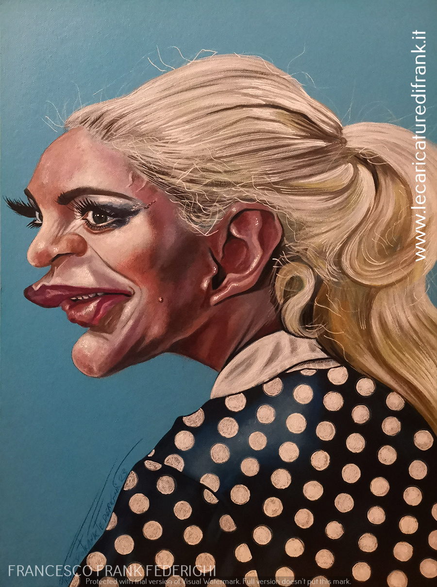 Marta Fascina caricature, published in Il Fatto Quotidiano Caricatura Marta Fascina, pubblicata su Il Fatto Quotidiano