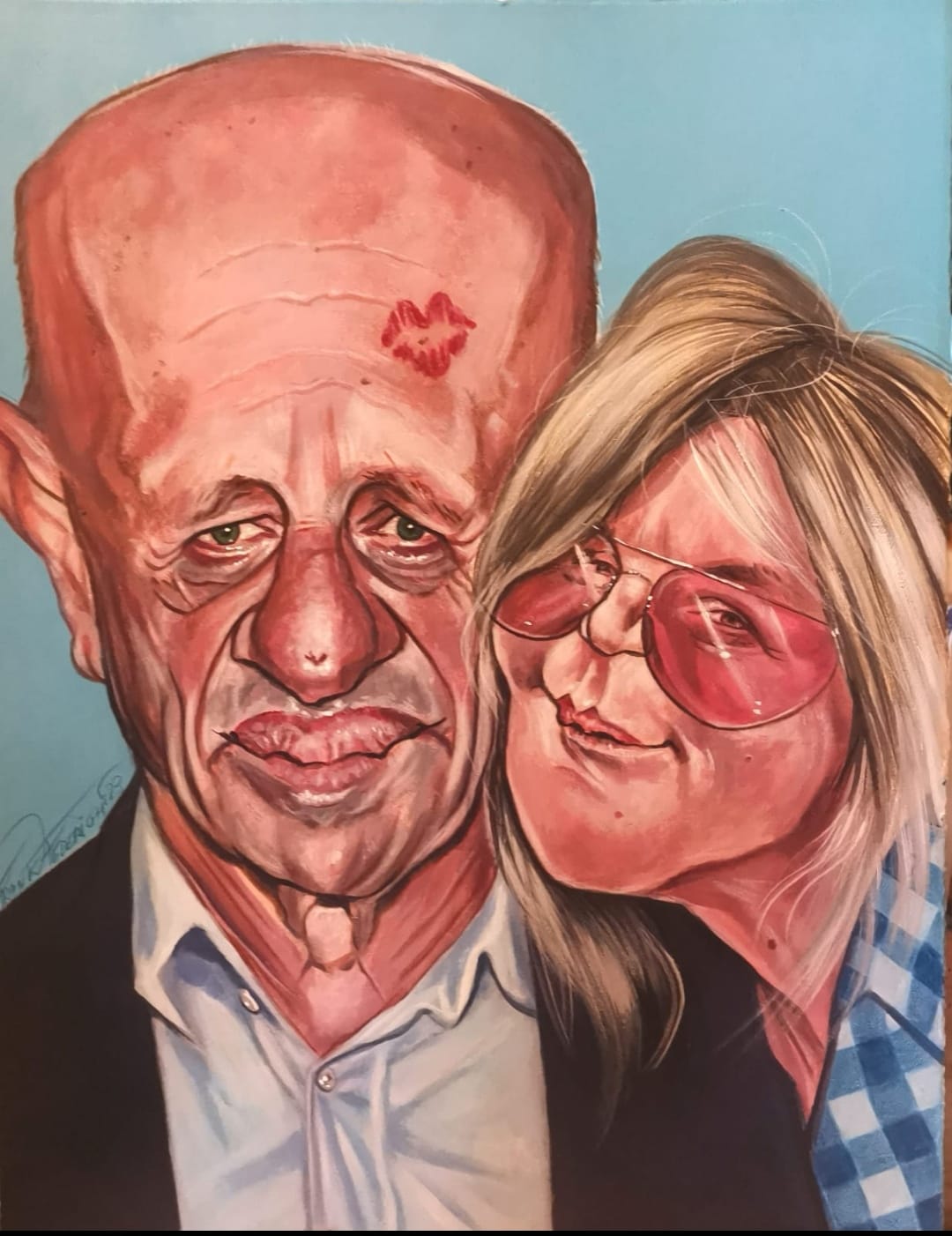 Caricature of Alessandro Sallusti and Patrizia Groppelli, private commission. Sallusti Groppelli collection Caricatura di Alessandro Sallusti e Patrizia Groppelli, commissione privata.Collezione Sallusti Groppelli
