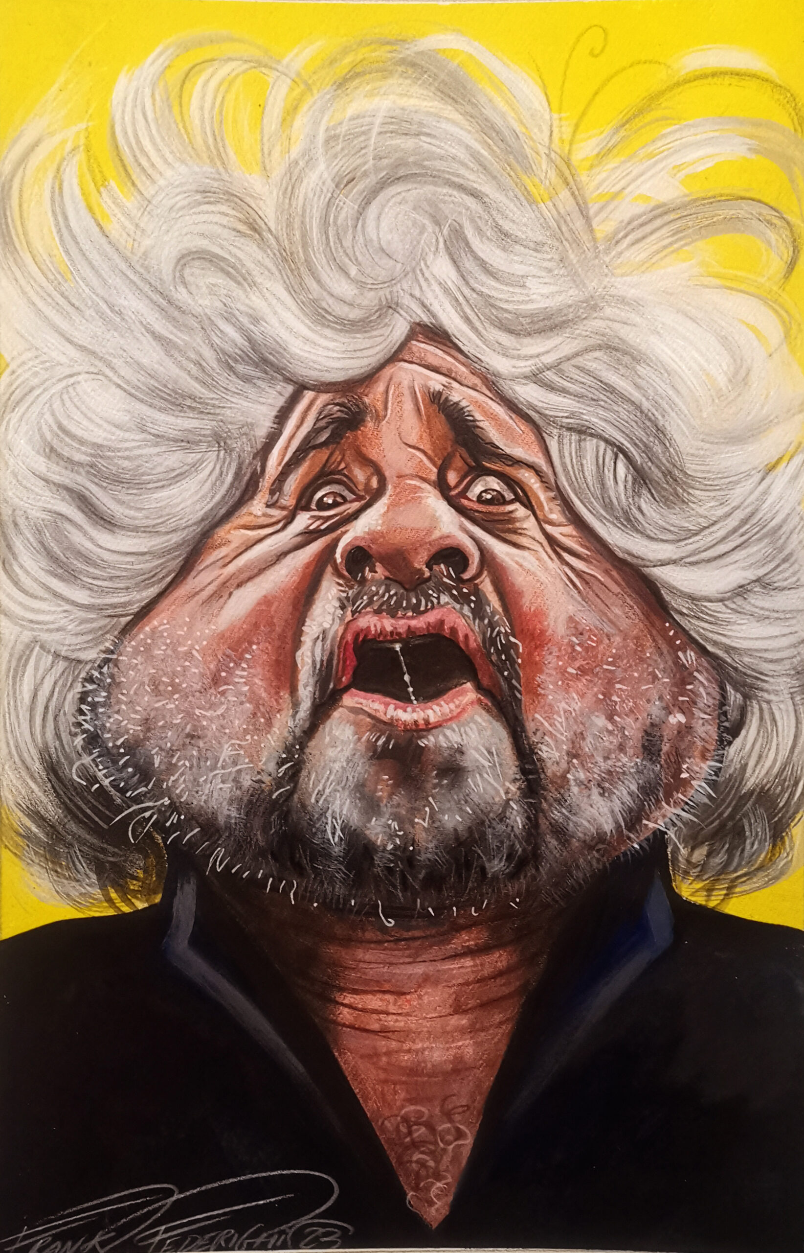 Caricature by Beppe Grillo published in Il Riformista Caricatura di Beppe Grillo pubblicata su Il Riformista