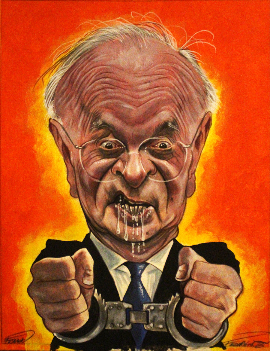 Piercamillo Davigo caricature published in Il Riformista Caricatura Piercamillo Davigo pubblicata su Il Riformista