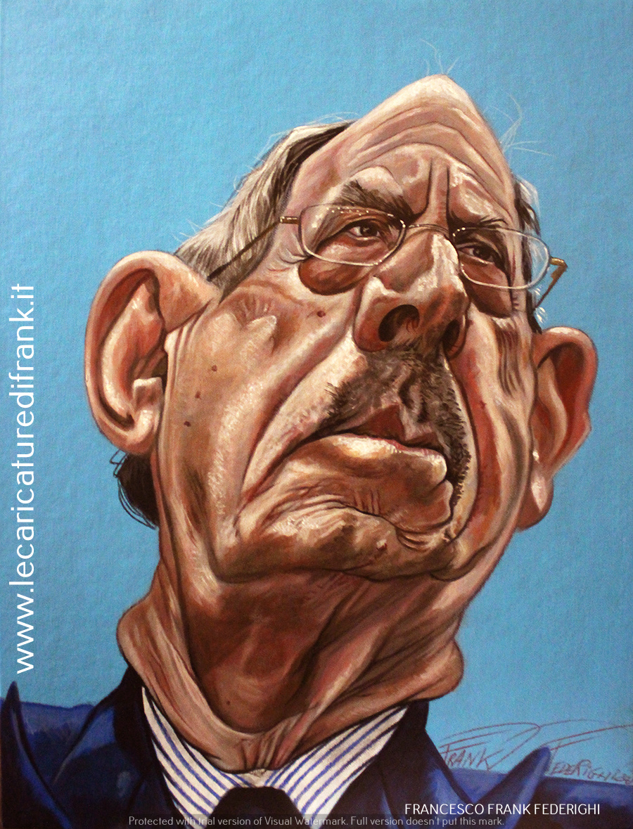 Angelucci caricature, acrylics on canvas cardboard, 30x40 cm, published on Il Fatto Caricatura Angelucci, acrilici su cartone telato, 30x40 cm, pubblicata su Il Fatto