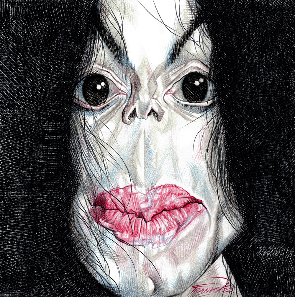 MICHAEL JAKSON hard pencils on smooth paper MICHAEL JAKSON matite dure su carta liscia