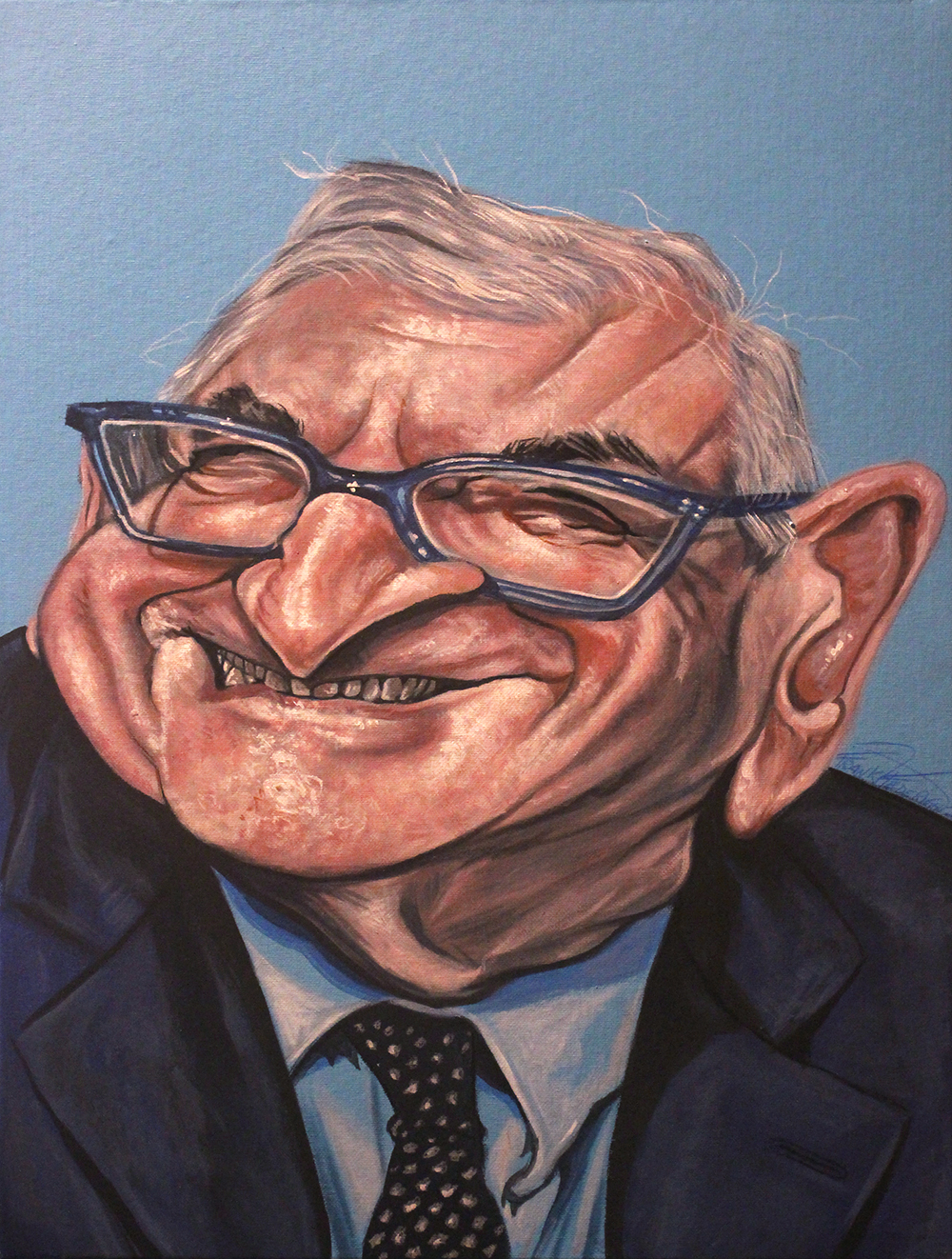 Caricature Tommaso Foti 30 x 40 cm acrylic on canvas cardboard Caricatura Tommaso Foti 30 x 40 cm acrilici su cartone telato