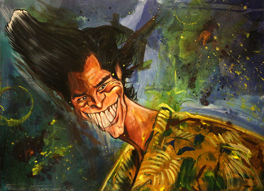 Ace Ventura, acrylic on cardboard Ace Ventura, acrilici su cartoncino