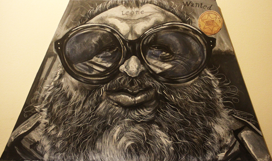 Sergio Leone, acrylic on cardboard Sergio Leone, acrilici su cartone