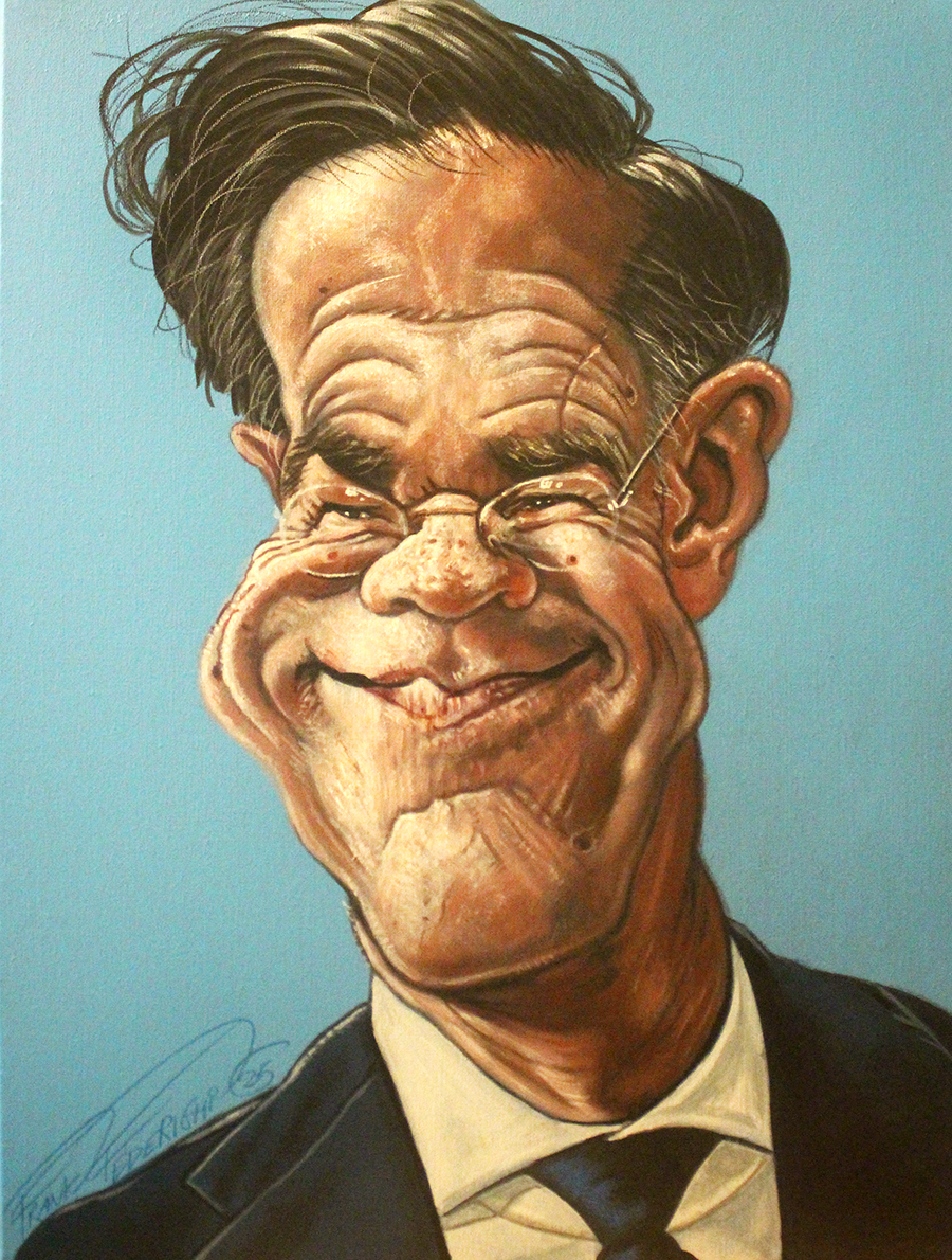 Caricature Mark Rutte for the fact Caricatura Mark Rutte per il Fatto