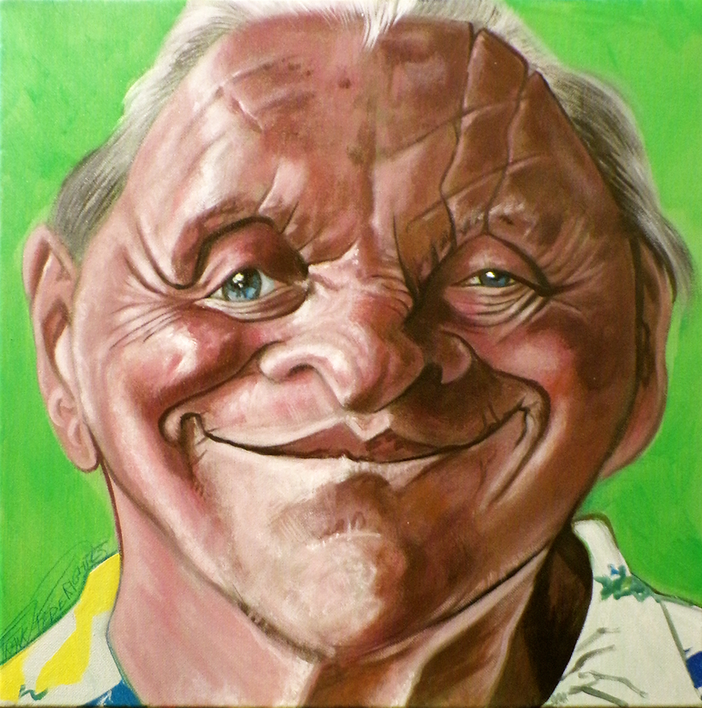 Anthony Hopkins seen from Frank30 cm, acrylic on canvas Caricatura Anthony Hopkins 30x30 cm, acrilici su tela