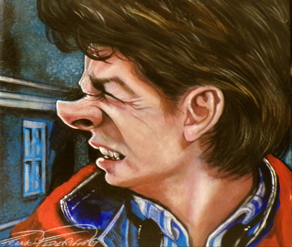 Marty McFlyMichael J, Fox in Marty McFly Caricatura Michael J, Fox in Marty McFly