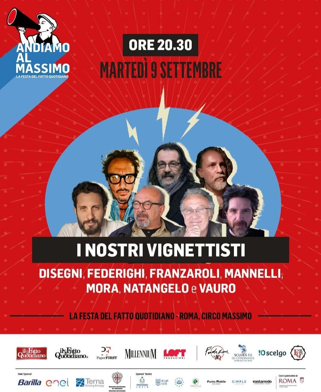 At the Circus Maximus in Rome I meet with the illustrators of the fact Al Circo Massimo in Roma incontro con gli illustratori del Fatto