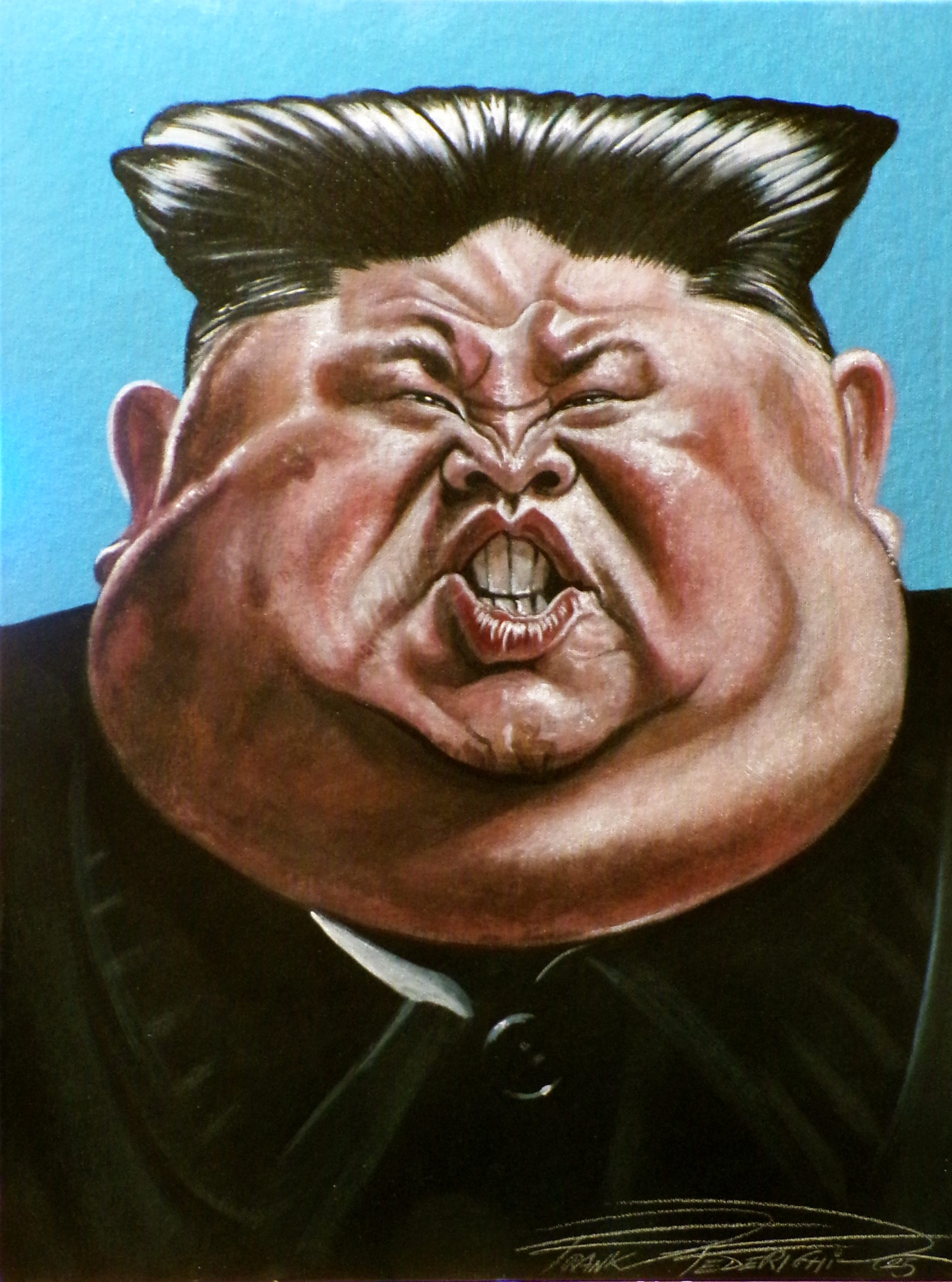 Caricature by Kim Jong - A, text by Pino Corrias Caricatura di Kim Jong - un, testo di Pino Corrias