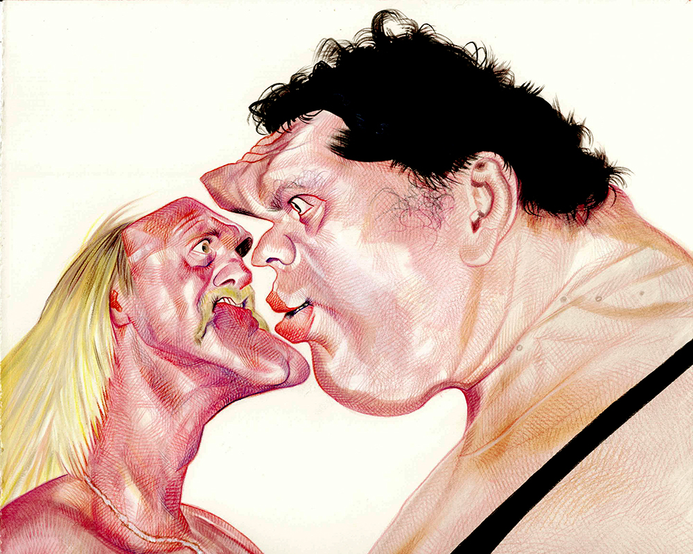 Hulk Hogan vs Andre The Giant, Pencil on Cardboard Hulk Hogan vs Andre the Giant, matite su cartoncino
