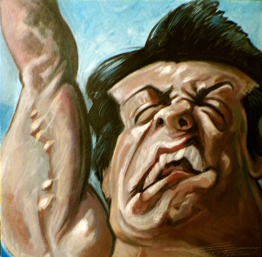 Rocky Balboa caricature, extemporaneous painting Caricatura Rocky Balboa, dipinto estemporaneo