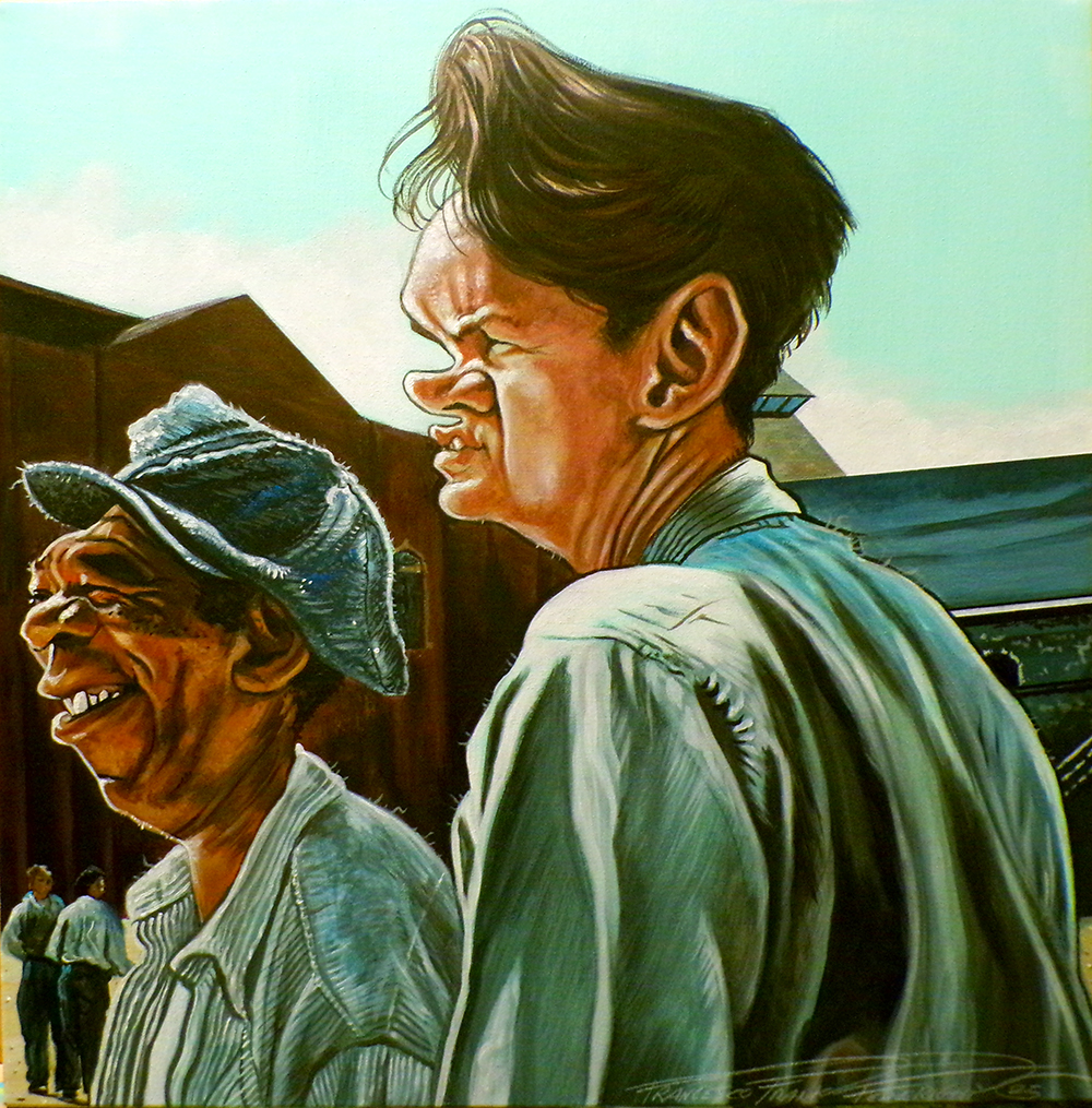 The Shawshank Redemption, caricature di Tim Robbins e Morgan Freeman, acrilici su tela 40x40 cm The Shawshank Redemption, caricature di Tim Robbins e Morgan Freeman, acrilici su tela 40x40 cm