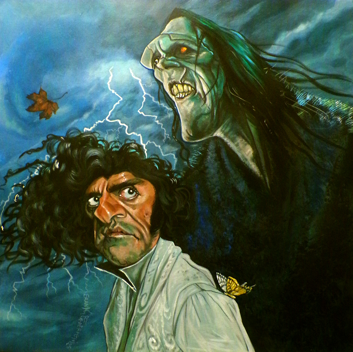 Frankenstein caricature by Guillermo Del Toro, acrylics on canvas 50x50 cm Caricatura Frankenstein di Guillermo Del Toro, acrilici su tela 50x50 cm