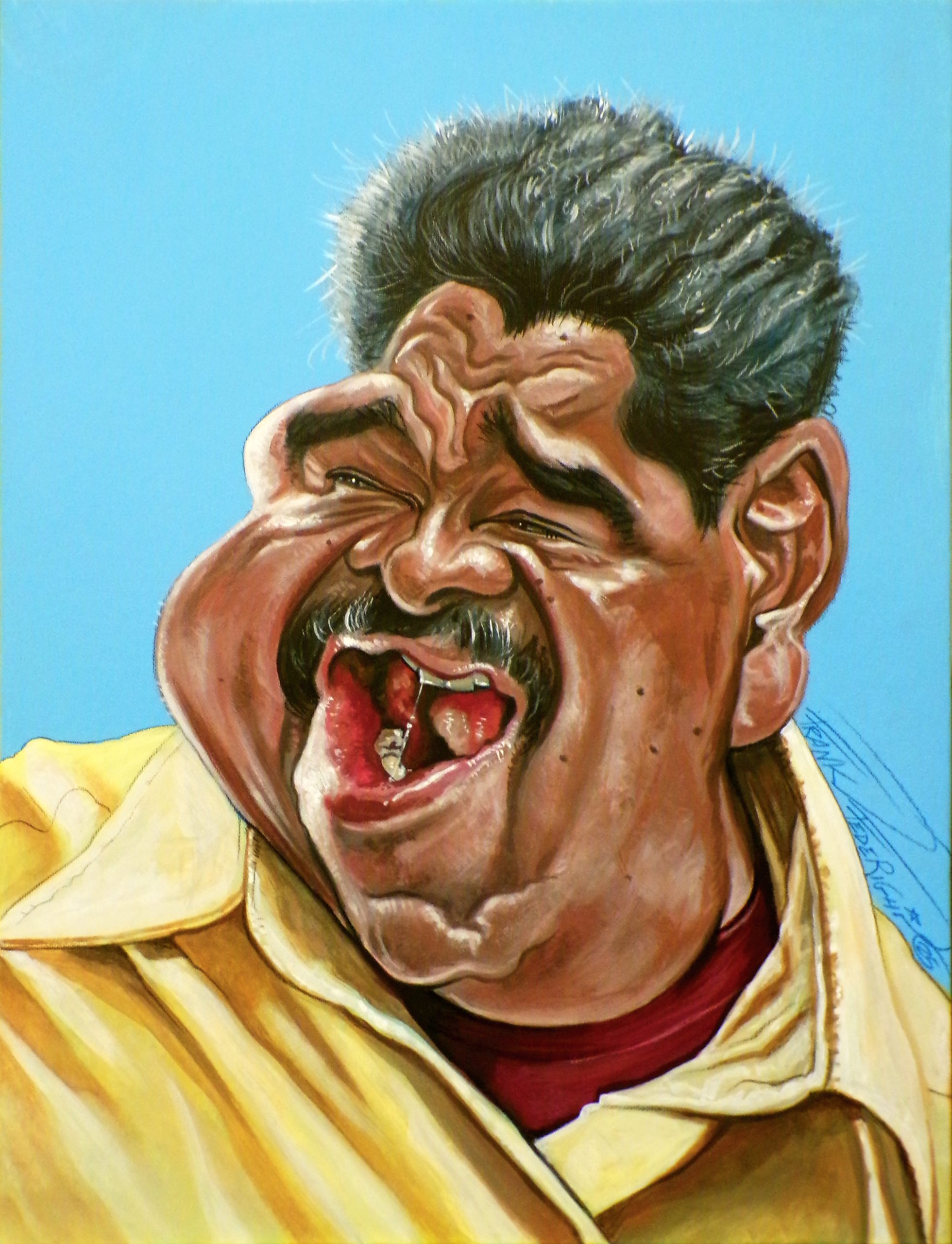 Nicolas Maduro caricature for il Fatto Quotidiano, acrylics on canvas cardboard 30x40 cm Caricatura Nicolas Maduro per il Fatto Quotidiano, acrilici su cartone telato 30x40 cm