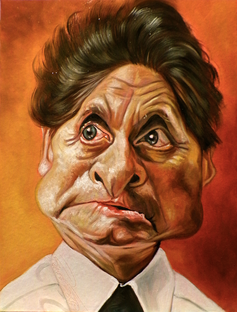 My grotesque vision by Michael Douglas, oil on canvas cardboard 30x40cm La mia visione grottesca di Michael Douglas, olio su cartone telato 30x40cm