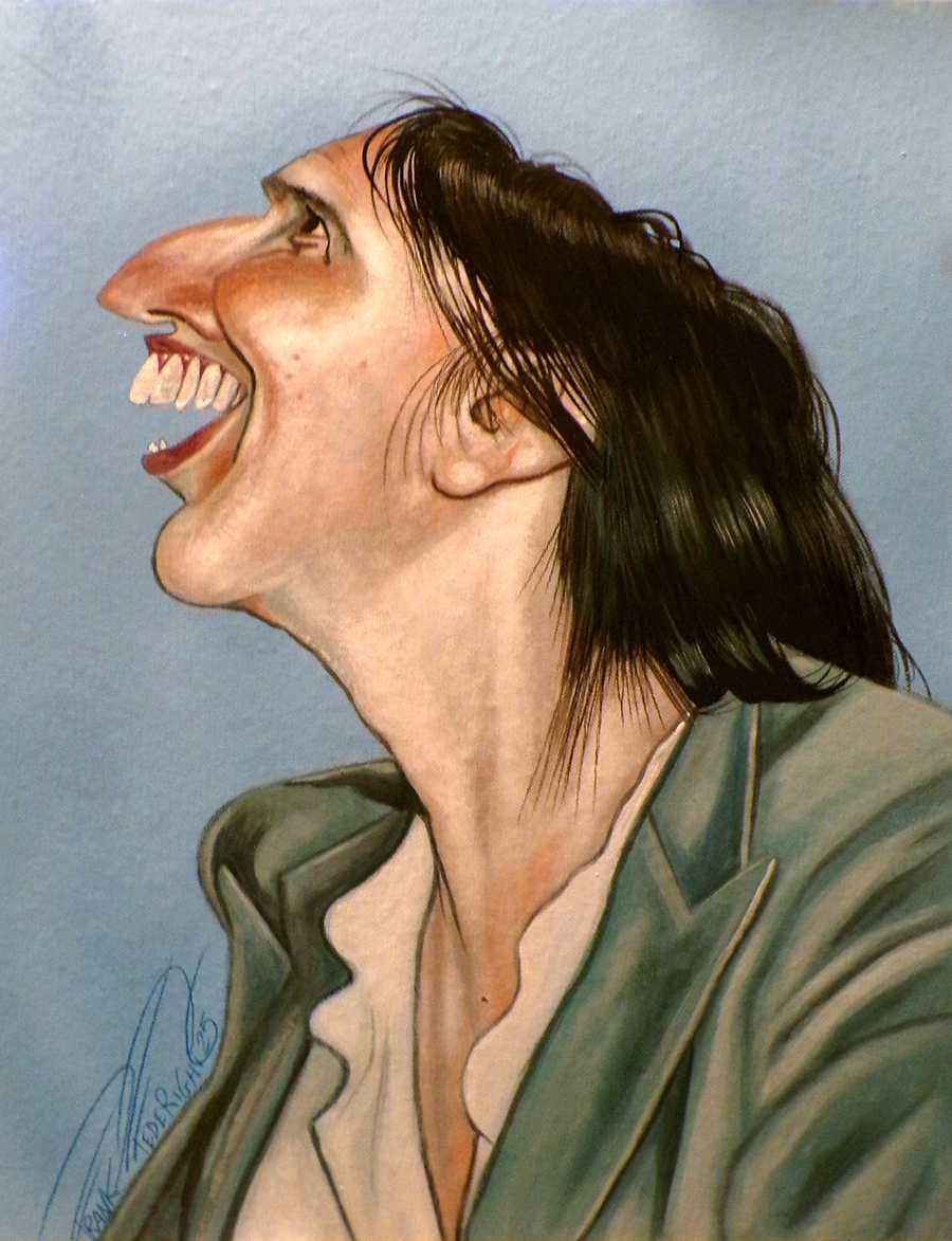 Elly Schlein caricature, acrylics on canvas cardboard 30x40cm Caricatura Elly Schlein, acrilici su cartone telato 30x40cm