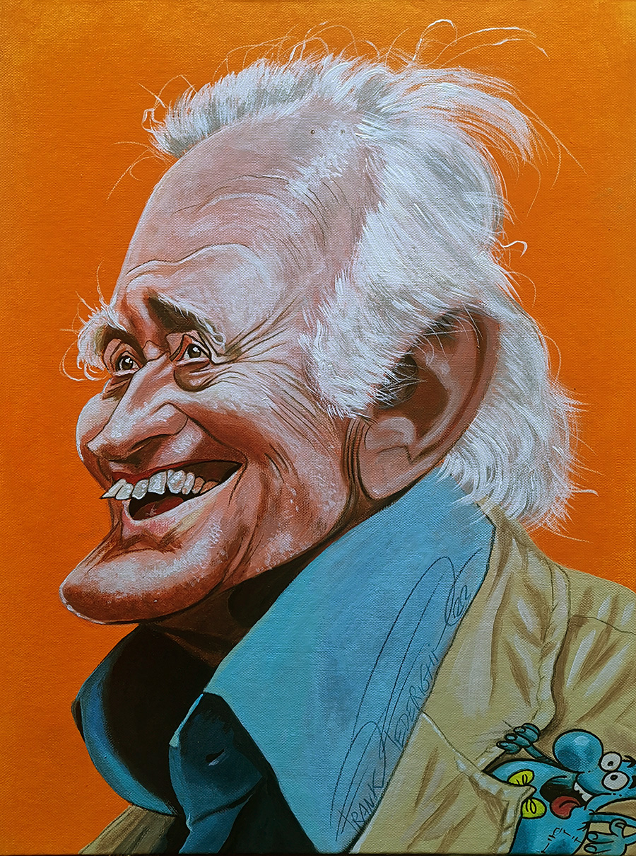 Caricature Guido De Maria, acrylics on canvas cardboard 30x40 cm Caricatura Guido De Maria, acrilici su cartone telato 30x40 cm