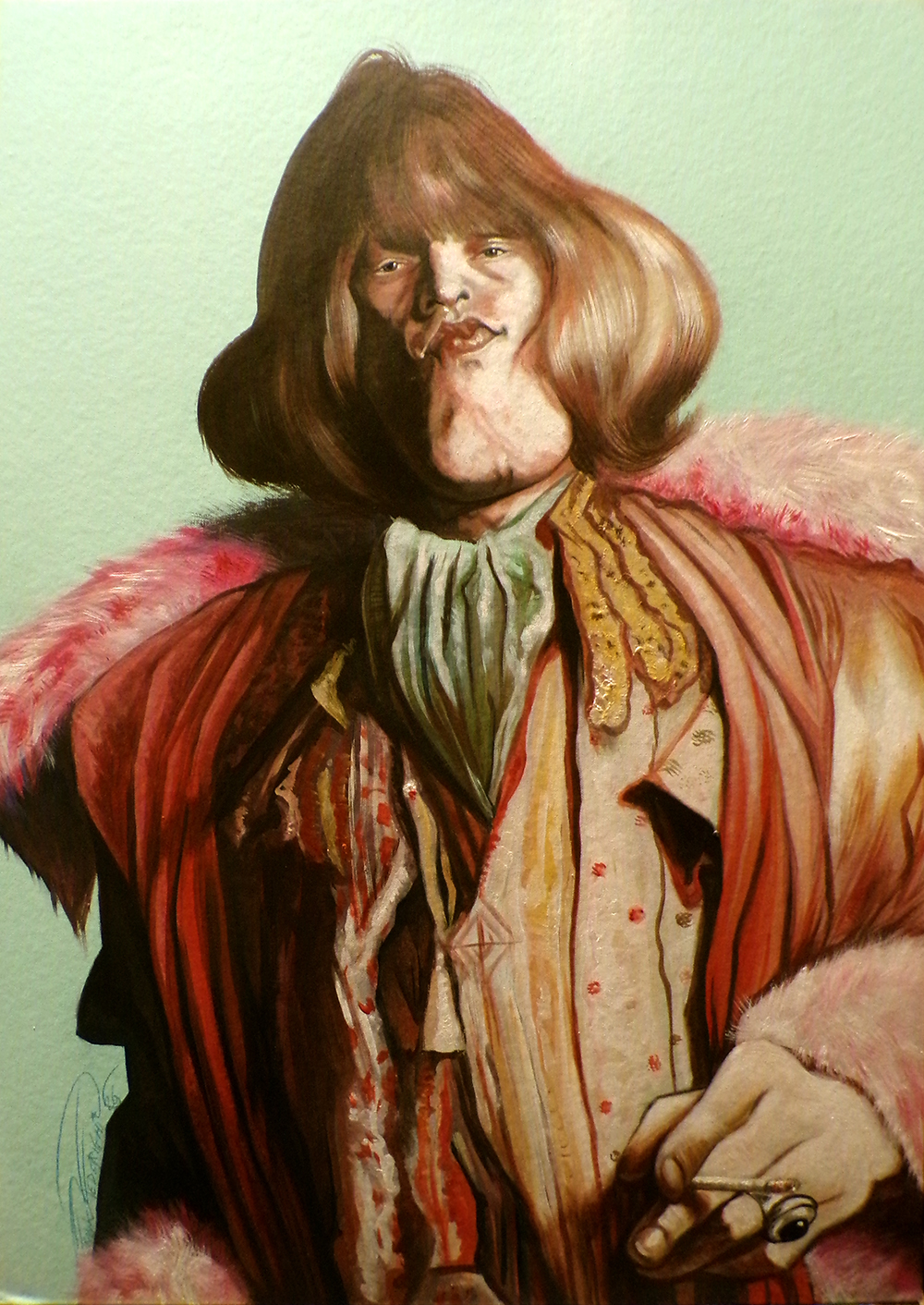 Caricatura Brian Jones "Club 27", acrilici su cartone telato 50x70 cm Caricatura Brian Jones "Club 27", acrilici su cartone telato 50x70 cm