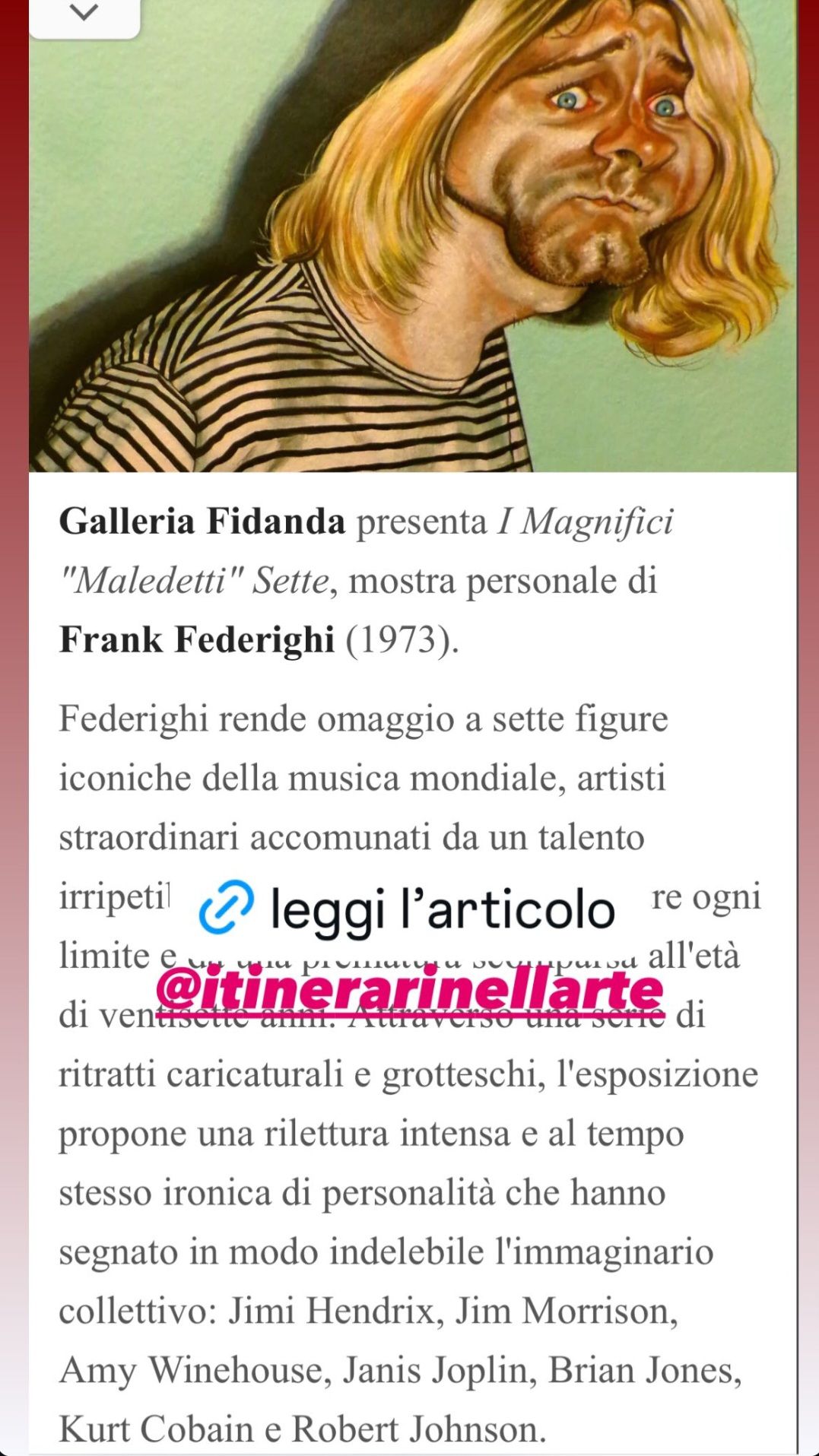 Mostra personale "I magnifici maledetti 7" Galleria Fidanda Lucca, inaugurazione 23 Maggio ore 17 Mostra personale "I magnifici maledetti 7" Galleria Fidanda Lucca, inaugurazione 23 Maggio ore 17